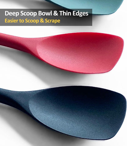 Silicone Spatula Spoon Set, 11 IN, Assorted, Spoonula Heat Resistant