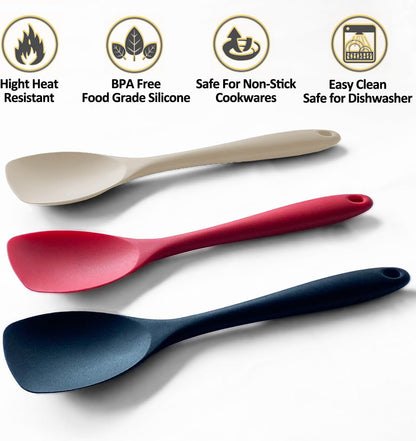 Silicone Spatula Spoon Set, 11 IN, Assorted, Spoonula Heat Resistant