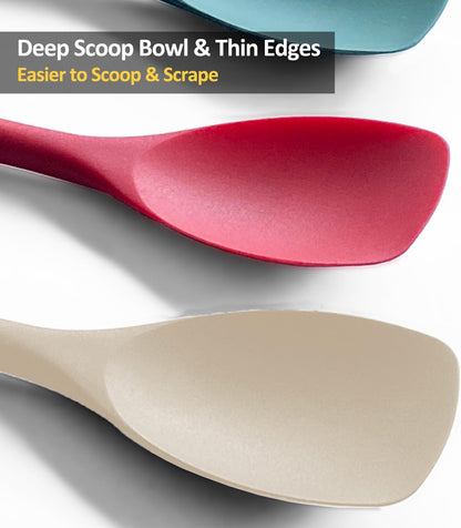 Silicone Spatula Spoon Set, 11 IN, Assorted, Spoonula Heat Resistant