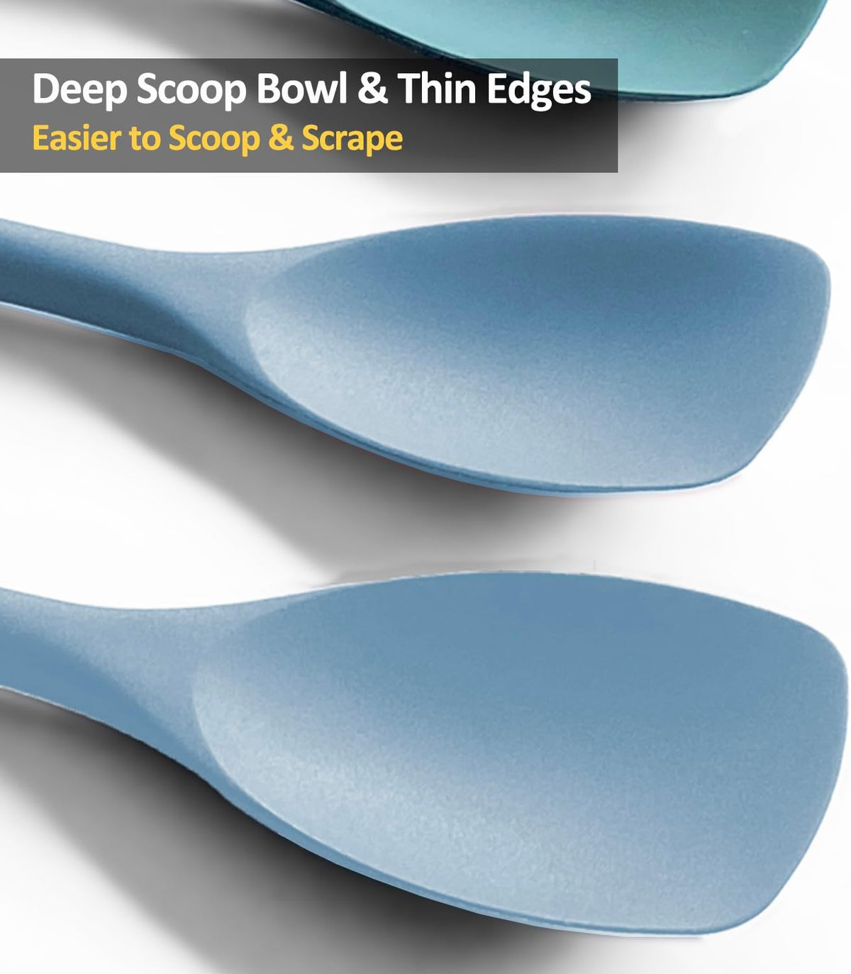 Silicone Spatula Spoon Set, 11 IN, Assorted, Spoonula Heat Resistant
