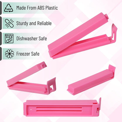 Sealing Bag Chip Clips, 32 Pack, 2 Sizes (12x 3.1 & 20x 4.3) | Colorful Plastic Food Bag Sealing Clips for Food Packages, Kitchen and Home, Sturdy, Dishwasher & Freezer Safe