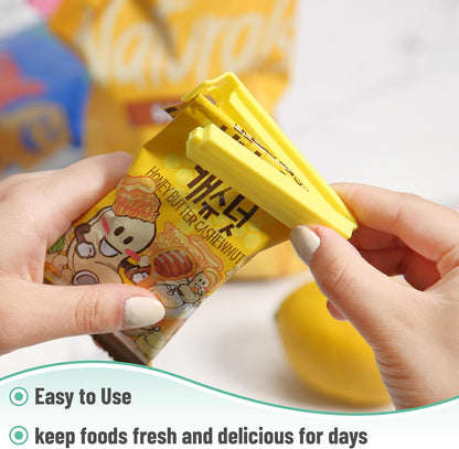 Sealing Bag Chip Clips, 32 Pack, 2 Sizes (12x 3.1 & 20x 4.3) | Colorful Plastic Food Bag Sealing Clips for Food Packages, Kitchen and Home, Sturdy, Dishwasher & Freezer Safe