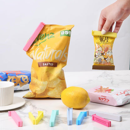 Sealing Bag Chip Clips, 32 Pack, 2 Sizes (12x 3.1 & 20x 4.3) | Colorful Plastic Food Bag Sealing Clips for Food Packages, Kitchen and Home, Sturdy, Dishwasher & Freezer Safe