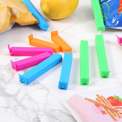 Sealing Bag Chip Clips, 32 Pack, 2 Sizes (12x 3.1 & 20x 4.3) | Colorful Plastic Food Bag Sealing Clips for Food Packages, Kitchen and Home, Sturdy, Dishwasher & Freezer Safe