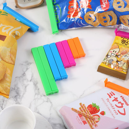 Sealing Bag Chip Clips, 32 Pack, 2 Sizes (12x 3.1 & 20x 4.3) | Colorful Plastic Food Bag Sealing Clips for Food Packages, Kitchen and Home, Sturdy, Dishwasher & Freezer Safe