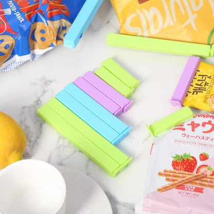 Sealing Bag Chip Clips, 32 Pack, 2 Sizes (12x 3.1 & 20x 4.3) | Colorful Plastic Food Bag Sealing Clips for Food Packages, Kitchen and Home, Sturdy, Dishwasher & Freezer Safe
