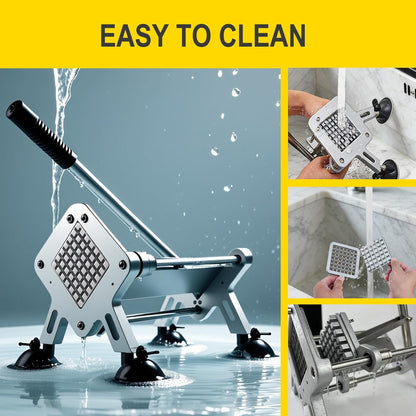 Stainless Steel Fry Cutter 1/2" & 3/8" Blades Home Silver JXR02 | Ideal for home & commercial use; heavy duty slicer for potatoes, carrots, cucumbers & onions