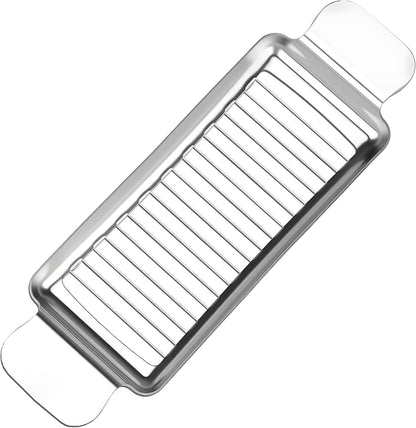 Butter Slicer Cutter, Stainless Steel Cheese Slicer Tool | 304 stainless steel handheld cutter for block cheese, soft fruits, eggs, and butter squares; dishwasher safe