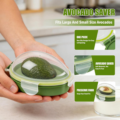 Egg Slicers, Avocado 3 Piece Set with Avocado Container, Includes Avocado Slicer and Avocado Cutter Tool, Dishwasher Safe for Slicing, Dicing and Keeping Avocados Fresh