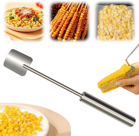 Easy Clean Corn Cob Peeler, 2025 New Corn Peeler for Corn on the Cob, Long Handle Stainless Steel Corn Stripping Tool for Home Kitchen (1 PCS)