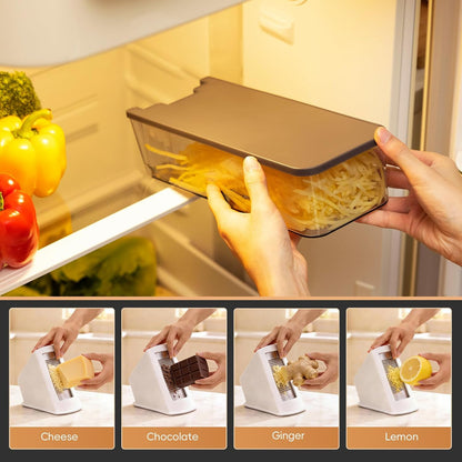 Safe Mandoline Slicer for Kitchen, Vegetable & Food Cutter, Easy to Clean | Safe Mandoline Slicer for Kitchen, Rapid Prep Veggie Slicer Cutter/Onion Slicer, Free Grater/Cleaning Brush