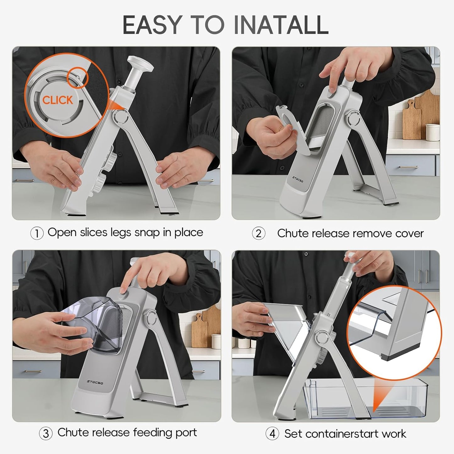 Safe Mandoline Slicer for Kitchen, Vegetable & Food Cutter, Easy to Clean | Safe Mandoline Slicer for Kitchen, Rapid Prep Veggie Slicer Cutter/Onion Slicer, Free Grater/Cleaning Brush