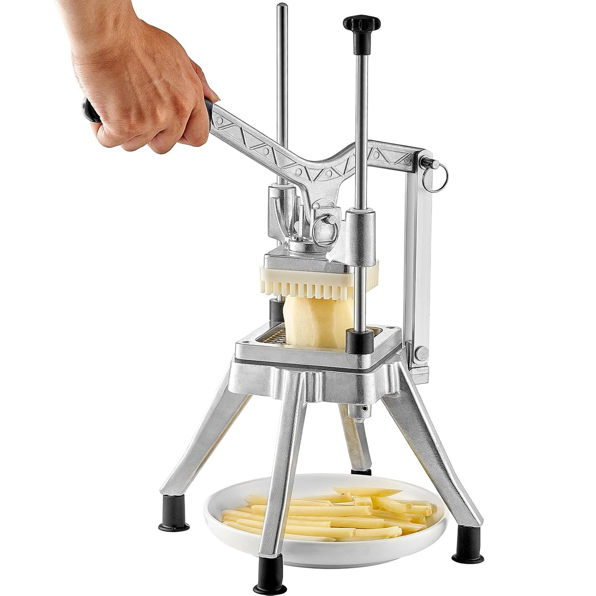 Commercial Vegetable Fruit Chopper 1/4" Blade Heavy Duty Professional Food Dicer Kattex French Fry Cutter Onion Slicer Stainless Steel for Tomato Peppers Potato Mushroom