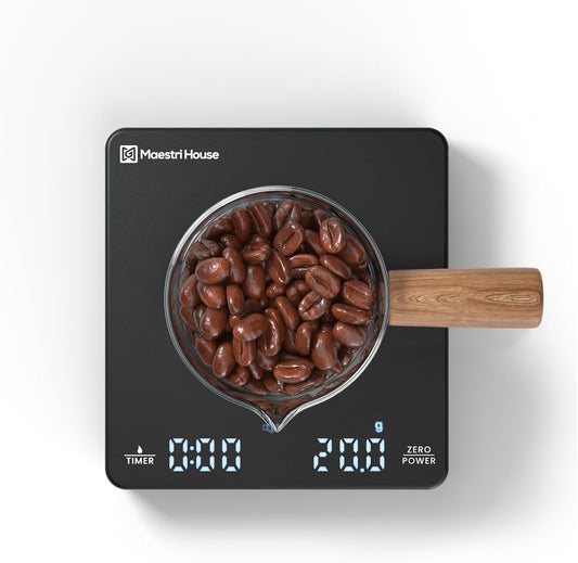 S1 Mini Espresso Coffee Scale with Timer, 2kg/0.1g | Rechargeable Shot Scale with 0.1g Precision, Dual Timing Modes, g/oz/ml Units and ABS Design for Espresso or Pour-Over