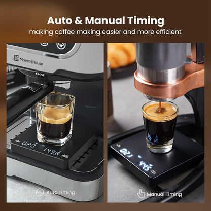 S1 Mini Espresso Coffee Scale with Timer, 2kg/0.1g | Rechargeable Shot Scale with 0.1g Precision, Dual Timing Modes, g/oz/ml Units and ABS Design for Espresso or Pour-Over