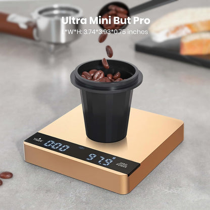 S1 Mini Espresso Coffee Scale with Timer, 2kg/0.1g | Rechargeable Shot Scale with 0.1g Precision, Dual Timing Modes, g/oz/ml Units and ABS Design for Espresso or Pour-Over