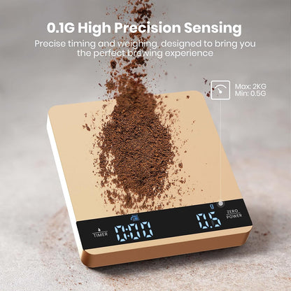 S1 Mini Espresso Coffee Scale with Timer, 2kg/0.1g | Rechargeable Shot Scale with 0.1g Precision, Dual Timing Modes, g/oz/ml Units and ABS Design for Espresso or Pour-Over