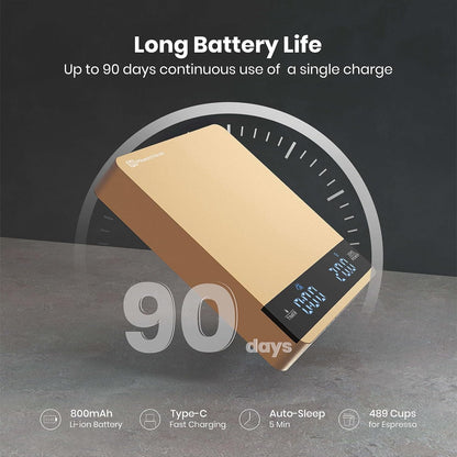 S1 Mini Espresso Coffee Scale with Timer, 2kg/0.1g | Rechargeable Shot Scale with 0.1g Precision, Dual Timing Modes, g/oz/ml Units and ABS Design for Espresso or Pour-Over