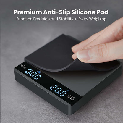 S1 Mini Espresso Coffee Scale with Timer, 2kg/0.1g | Rechargeable Shot Scale with 0.1g Precision, Dual Timing Modes, g/oz/ml Units and ABS Design for Espresso or Pour-Over