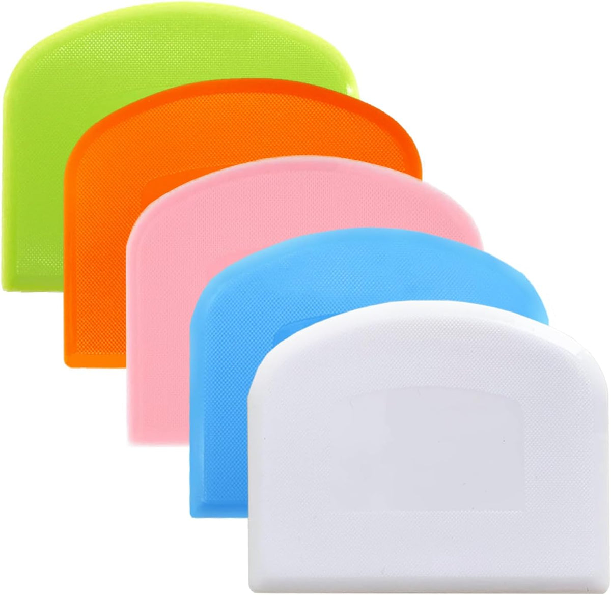Dough Scraper 5 PCs PE Plastic Bench Scraper Flexible Bowl Scraper