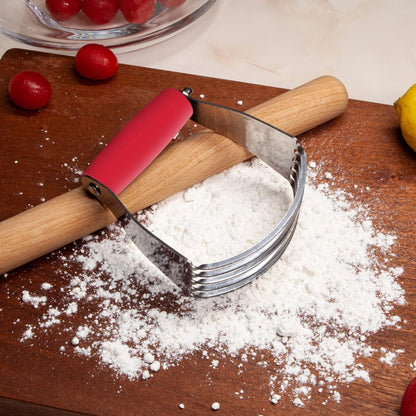 Pastry Blender Cutter, Stainless Steel, 1 Pack, Red