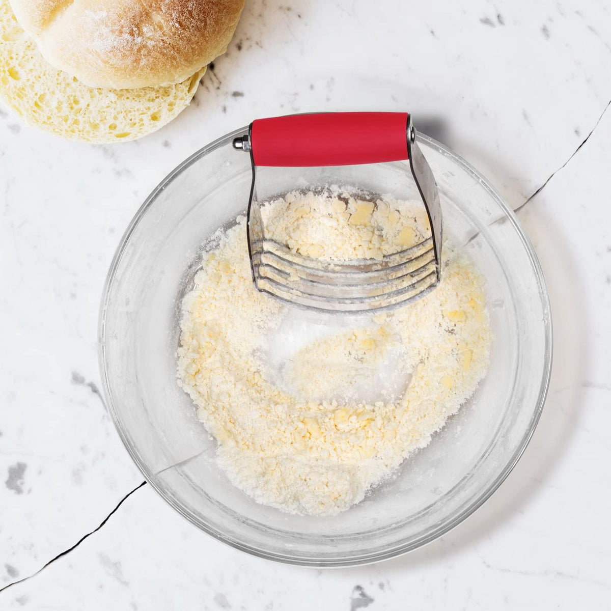 Pastry Blender Cutter, Stainless Steel, 1 Pack, Red