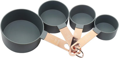 Measuring Cup and Measuring Spoon Set, 8PCS Liquid Measuring Cup Set or Dry Measuring Cup Set, Measuring Spoon Set with Stainless Steel Handle, Nesting Kitchen Measuring Tool (black)