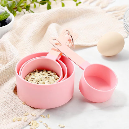 Measuring Cup and Measuring Spoon Set, 8PCS Liquid Measuring Cup Set or Dry Measuring Cup Set, Measuring Spoon Set with Stainless Steel Handle, Nesting Kitchen Measuring Tool (black)