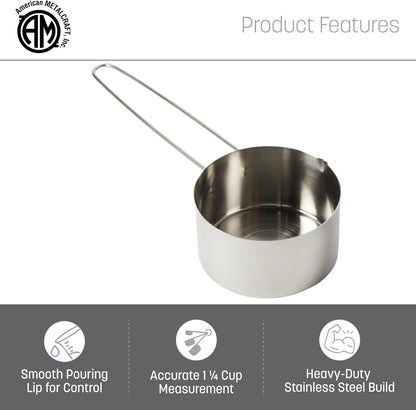 . American Metalcraft MCL125 Stainless Steel Measuring Cup, 1 1/4-Cup