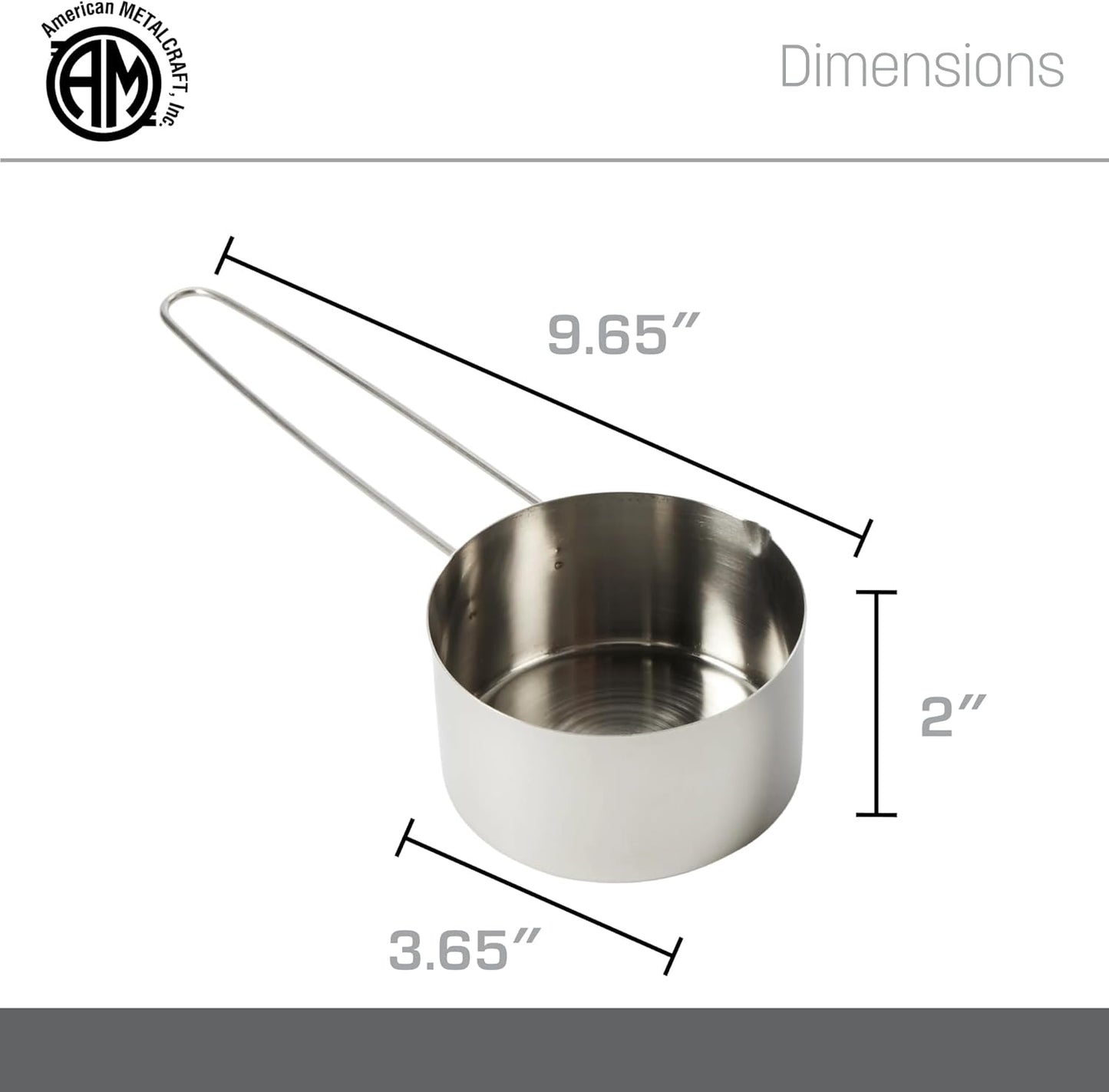 . American Metalcraft MCL125 Stainless Steel Measuring Cup, 1 1/4-Cup