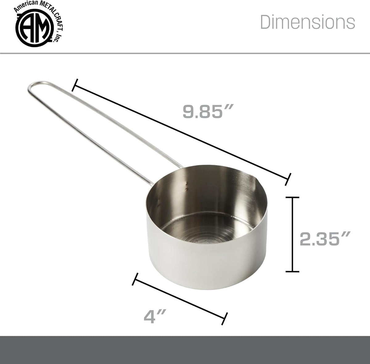 . American Metalcraft MCL125 Stainless Steel Measuring Cup, 1 1/4-Cup