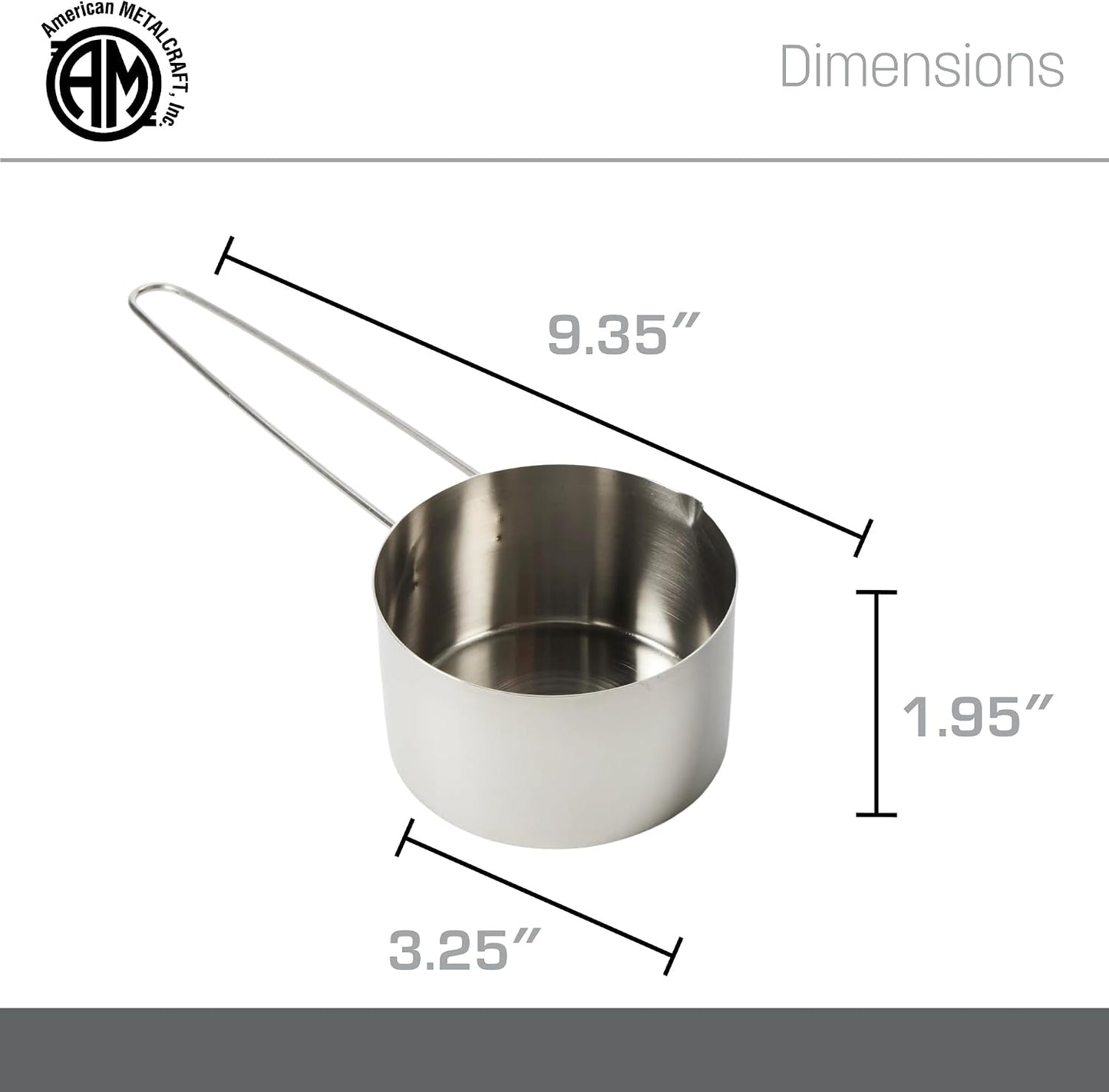 . American Metalcraft MCL125 Stainless Steel Measuring Cup, 1 1/4-Cup