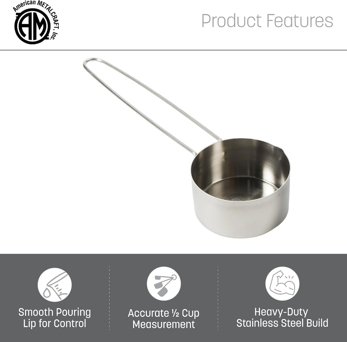. American Metalcraft MCL125 Stainless Steel Measuring Cup, 1 1/4-Cup