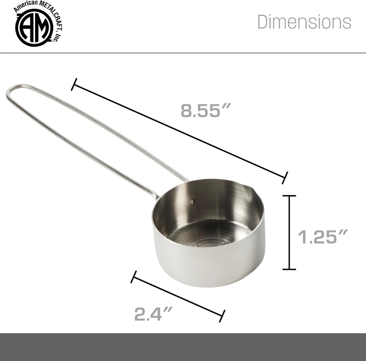 . American Metalcraft MCL125 Stainless Steel Measuring Cup, 1 1/4-Cup