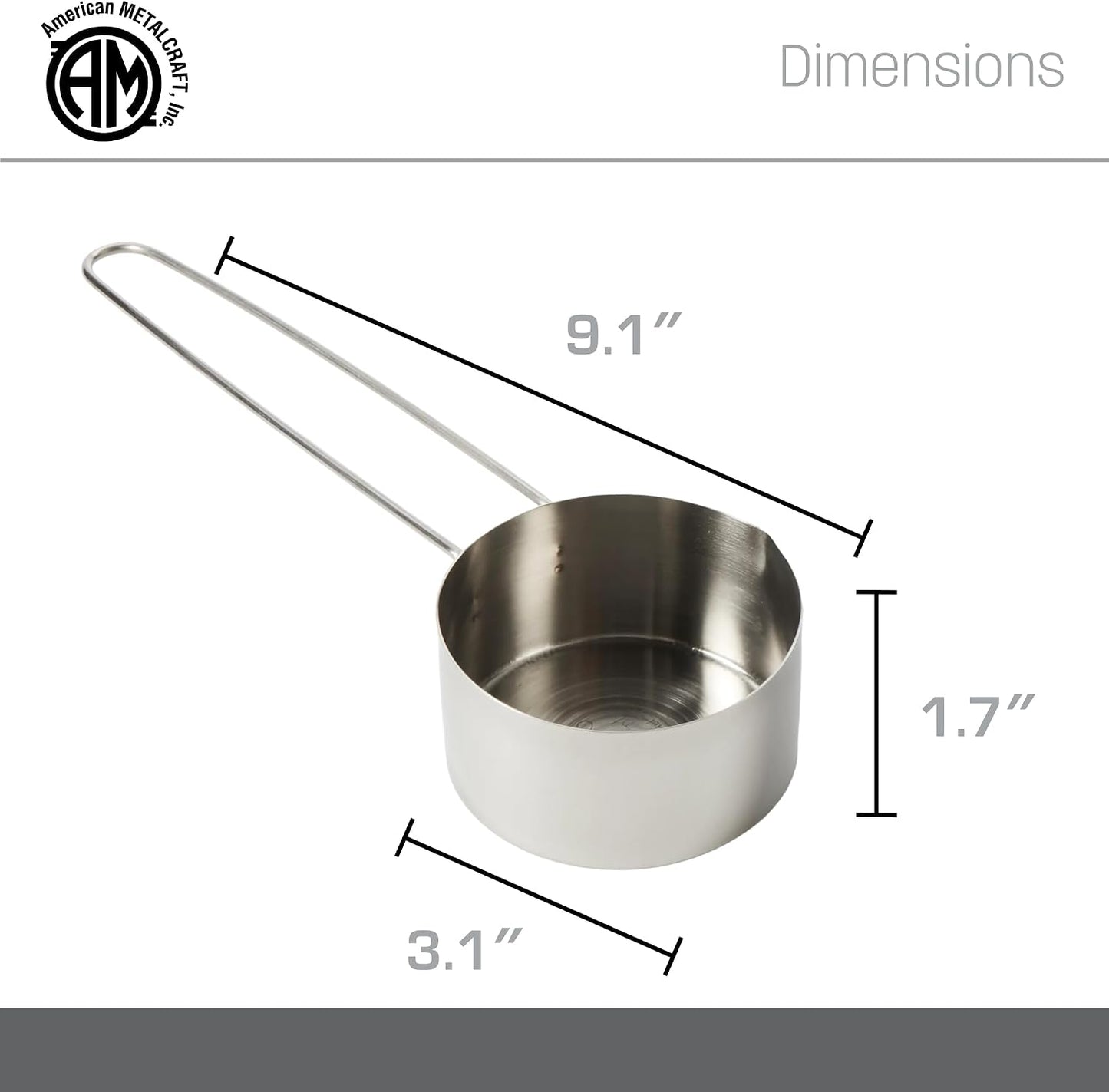 . American Metalcraft MCL125 Stainless Steel Measuring Cup, 1 1/4-Cup