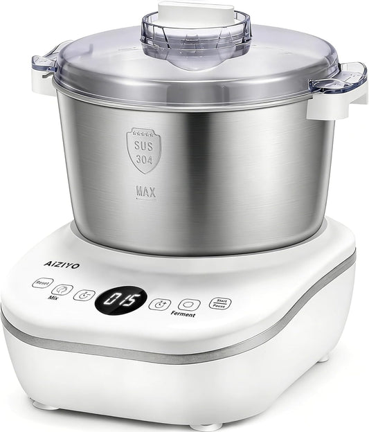 DoughChief, 5.3QT Dough Maker, Dough Mixer with Ferment Function, 304 Stainless Steel Bowl, Removeable lid, Face-up Touch Panel, Electric Stand mixer for Pizza, Bread, Pasta & Mochi