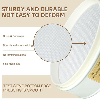 PVC Nylon Lab Sieve 80 Mesh(0.2mm), 7.9Inch(20cm) Diameter Sample Sifter Strainer for Industrial Lab Home