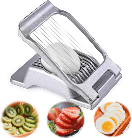Hard-Boiled Egg Slicer, Strawberry Slicer, Stainless Steel Wire, Suitable for Hard-Boiled Eggs, Strawberries, Butter, Kiwis, Heavy-Duty Aluminum Tomato Sliver