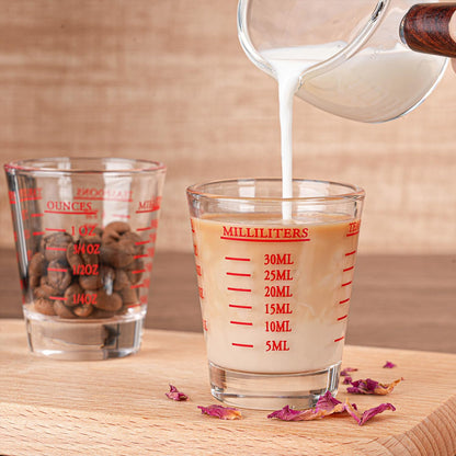 Shot Glasses Measuring cup Espresso Shot Glass Liquid Heavy Wine 26-Incremental Measurement 1oz, 6 Tsp, 2 Tbs, 30ml (red)