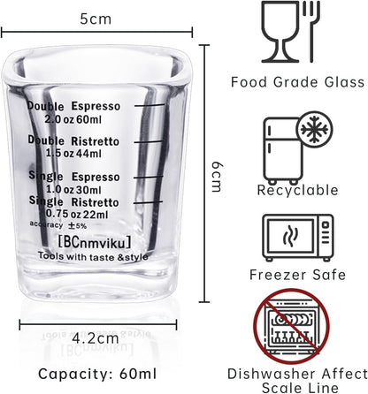Shot Glasses Measuring cup Espresso Shot Glass Liquid Heavy Wine 26-Incremental Measurement 1oz, 6 Tsp, 2 Tbs, 30ml (red)