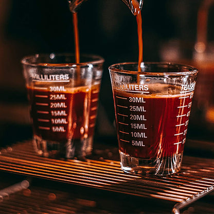 Shot Glasses Measuring cup Espresso Shot Glass Liquid Heavy Wine 26-Incremental Measurement 1oz, 6 Tsp, 2 Tbs, 30ml (red)