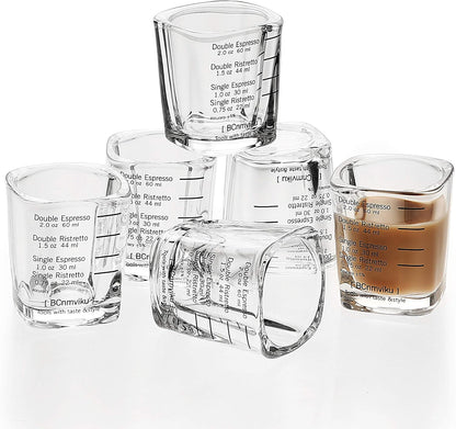 Shot Glasses Measuring cup Espresso Shot Glass Liquid Heavy Wine 26-Incremental Measurement 1oz, 6 Tsp, 2 Tbs, 30ml (red)
