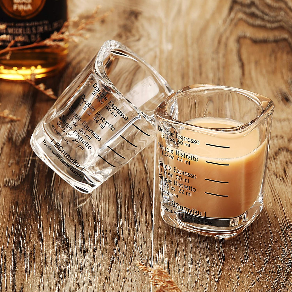 Shot Glasses Measuring cup Espresso Shot Glass Liquid Heavy Wine 26-Incremental Measurement 1oz, 6 Tsp, 2 Tbs, 30ml (red)