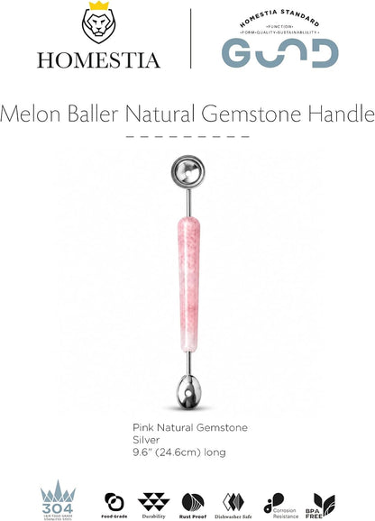 Melon Baller, 2 in 1 Stainless Steel Scoop for Fruits, Sorbet