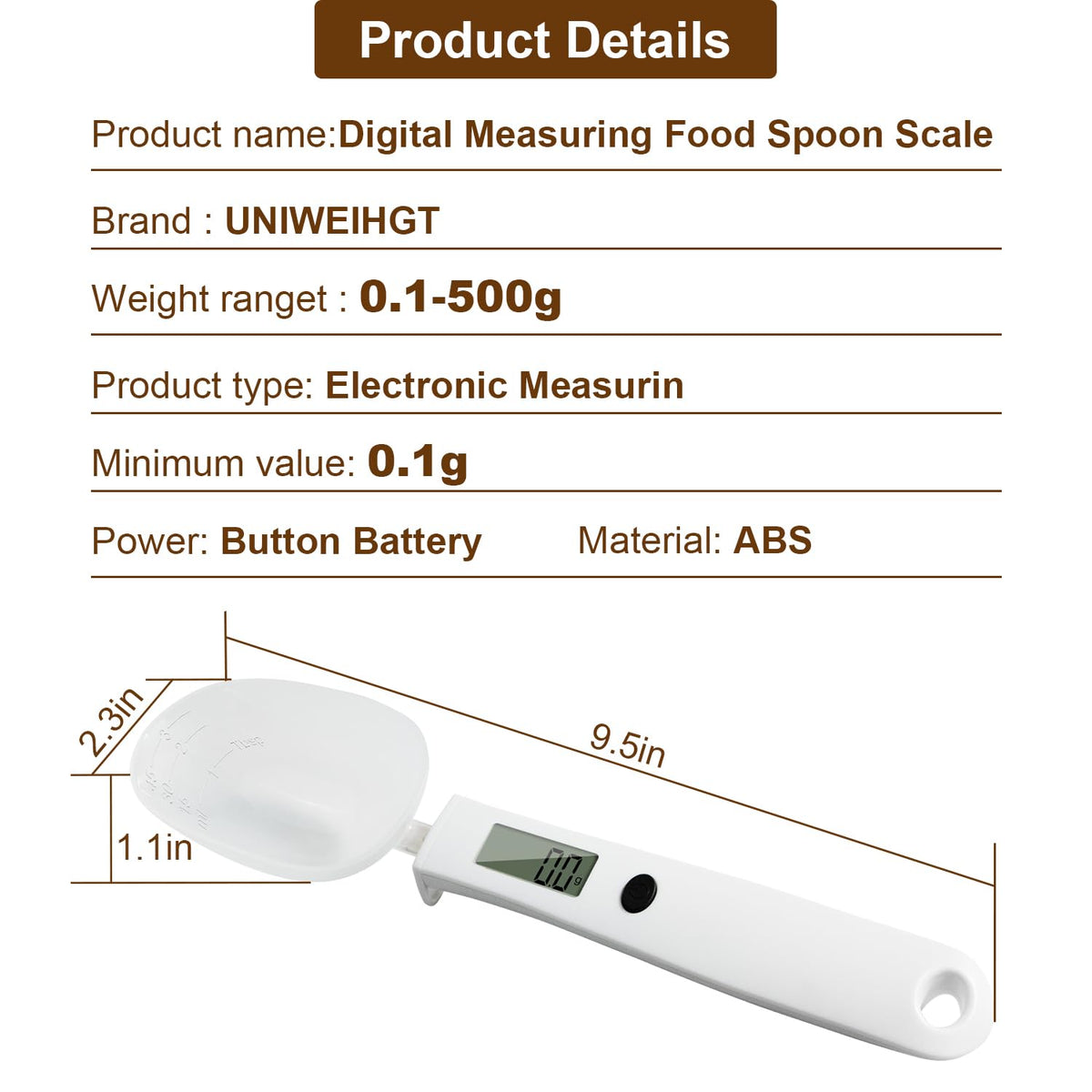 Digital Measuring Spoon Scale,300G/0.1G Gram Scale | High Precision Electronic Food Scale for Kitchen Gadgets and Daily Meals,Home Cooks Bakers Chefs,Pet Dog Cat Ower,Battery