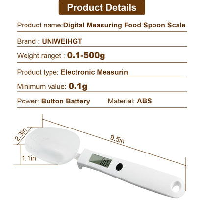 Digital Measuring Spoon Scale,300G/0.1G Gram Scale | High Precision Electronic Food Scale for Kitchen Gadgets and Daily Meals,Home Cooks Bakers Chefs,Pet Dog Cat Ower,Battery