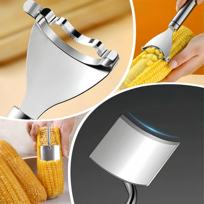 2 Pack Corn Peeler for Corn on the Cob, Cob Stripper and Kernel Remover | Stainless steel blade for fresh or cooked cobs, clean stripping with less mess for BBQ, salads and meal prep