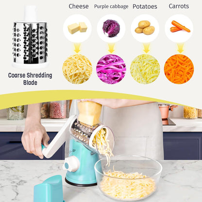 Rotary Cheese Grater, Blue, for Kitchen