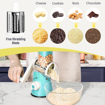 Rotary Cheese Grater, Blue, for Kitchen