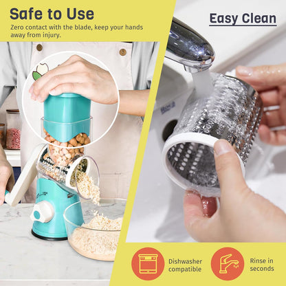 Rotary Cheese Grater, Blue, for Kitchen